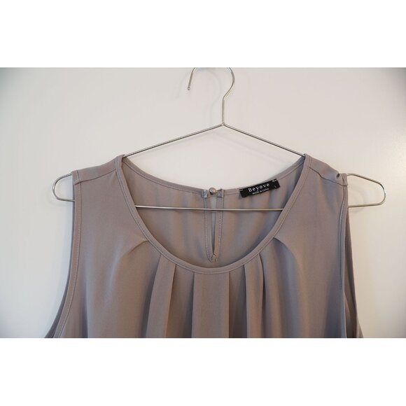 Sleeveless Chiffon Blouse L Grey - Picture 2 of 3